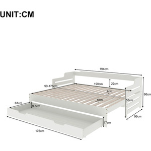 Single Guest Sofa Bed - White by Abrihome