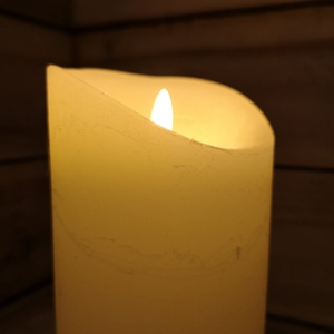 Premier Christmas Warm White Flickerbright Candle with Timer - White by Samuel Alexander