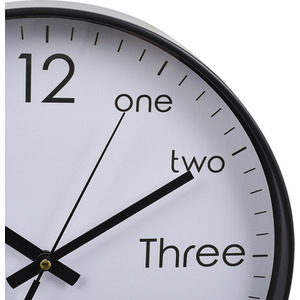 Round Clock with Arabic English Numerals - Black and White by Livingandhome