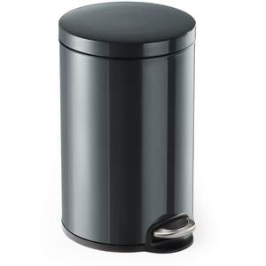Durable Round Metal Pedal Bin - Charcoal / 12l by Durable