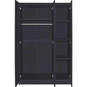 Malvern 3 Door Wardrobe Bedroom Set - Black by Seconique