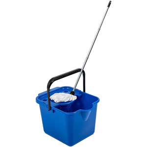 Blue 12L Mop and Bucket Set For Cleaning Hard Floors - Blue by STORM TRADING GROUP
