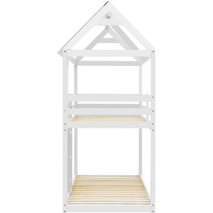 Solid Pine Wood Children Cabin Bed for Kids - White by Abrihome