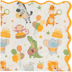 Pack of 16 Safari Party Paper Napkins - Multicolour by My Party