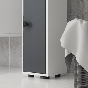 kleankin 180cm Tall Slim Bathroom Cabinet - Grey by kleankin