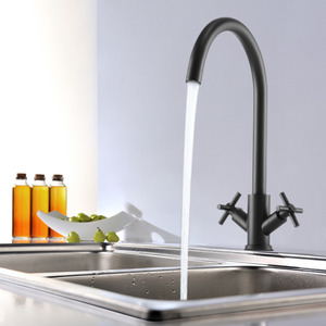Stainless Steel Dual Handle Kitchen Tap by Livingandhome