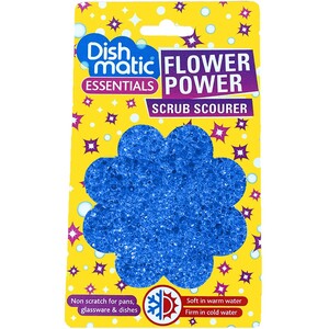 Dishmatic Essentials Flower Power Scrub Scourer - Blue by Dishmatic