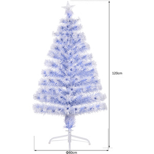 HOMCOM Artificial Fibre Optic Christmas Tree with 21 LEDs - White / 6ft by HOMCOM