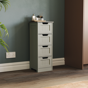 Priano 4 Drawer Freestanding Unit - Grey by Vida Designs