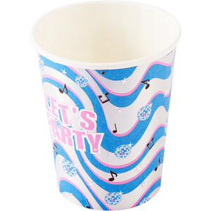Pack of 8 Disco Party Paper Cups - Blue
