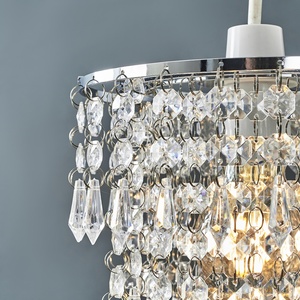 Pair of Silver Ceiling Pendant Droplets Shade - Silver by ValueLights