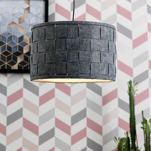 Monza Pair of Grey Ceiling Pendant Shade - Grey by ValueLights