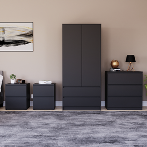 Denver Bedroom Set (2 Drawer Bedside (x2), 3 Drawer Chest, 2 Door Wardrobe) by Vida Designs