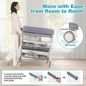 Baby Changing Table Diaper Changing Station - Grey by Costway