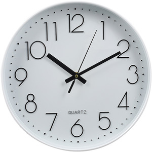 12-Inch Non-Ticking Battery-Operated Wall Clock - White by Livingandhome