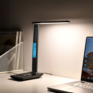 Adjustable LED Desk Lamp with Wireless Charger - Black by komore