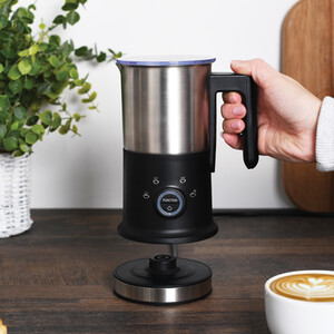 Kitchen Master Stainless Steel Milk Frother with LED Indicator - Black and Silver by Kitchen Master