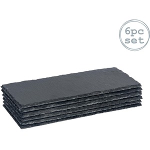 Rectangle Slate Dinner Plate - 29 x 12cm - Grey / 30cm / 29.5cm / 6 by Argon Tableware