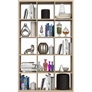 Mauro 3x5 Shelving Unit - Sand Oak by Furniture To Go