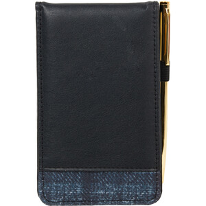 Tartan Notebook and Pen - Black and Grey