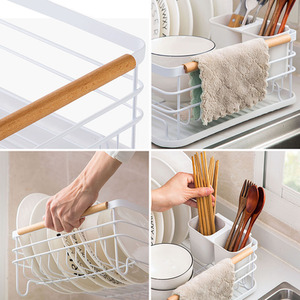 Iron Dish Drainer Drip Tray - White by Livingandhome