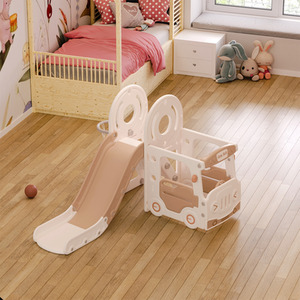 Kids Toddler Slide Climber Playset with Basketball Hoop - white by Livingandhome