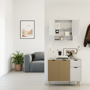 Priano 2 Door Mirrored Wall Cabinet With Shelf - White by Vida Designs