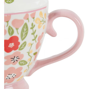 Flower Footed Mug - Pink