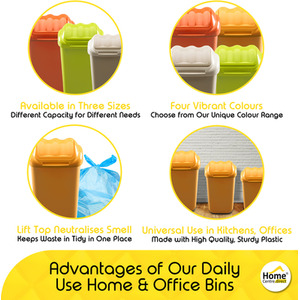 Lift Recycle Plastic Waste Bin 15-30-50L - Green / 50l by Home Centre