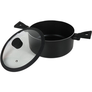 Ayano Soft Touch Non Stick Saucepan with Lid - Black / 18cm by Kitchenmaster