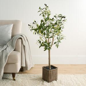 Natural Home Decor Artificial Olive Tree In Pot Plant - Green by OHS