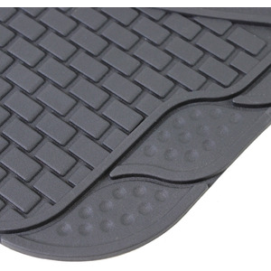 Heavy Duty Universal Rubber Car Mat Luxury 4 Piece Set - Black by JVL