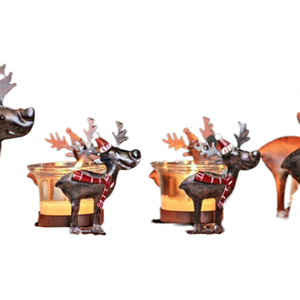 Reindeer Candle Tealight Holder - Brown by Marco Paul