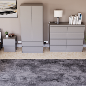 Denver Bedroom Set (2 Drawer Bedside, 8 Drawer Chest, 2 Door 2 Drawer Wardrobe) by Vida Designs