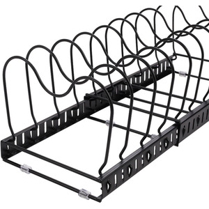 Expandable Cookware Rack Adjustable Pan Organizer - Black by Livingandhome