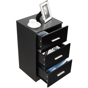 3-Drawer Chest Storage Cabinet - Black by Costway