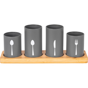 Innoteck Cutlery Holder with Bamboo Tray by Innoteck