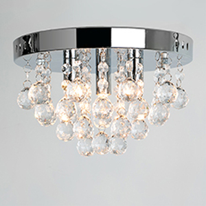 Modern Polished Chrome And Clear Acrylic Droplet Flush Ceiling Light Fitting - Silver by ValueLights