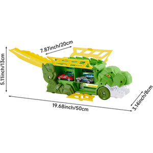Dinosaur Toy Truck Set - Green and Yellow by komore