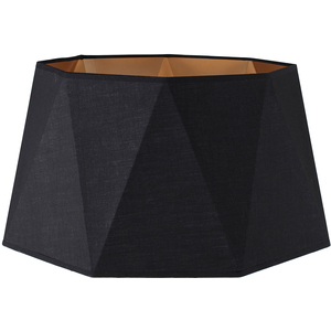 Modern Black And Copper Geometric Design Floor Lamp Shade - Black by ValueLights