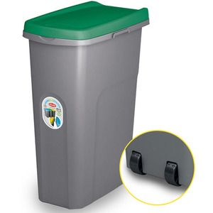 Slim Lift Top Kitchen Recycling Waste Bin - Green / 40l by Home Centre