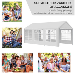 Outsunny Garden Gazebo Marquee (6m x 3m) - Silver by Outsunny