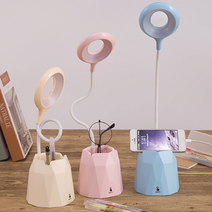Adjustable LED Desktop Lamp with Phone Stand by n/a
