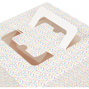 Pack of 2 Sprinkles Cake Box 25cm - Multicolour