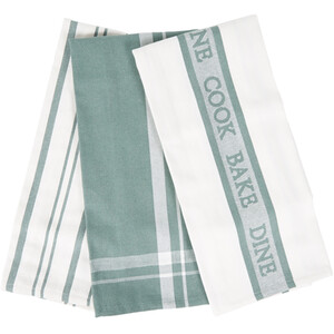 Pack of 3 Cook Bake Dine Terry Towels - Sage