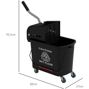 HOMCOM Mop Bucket with Wringer Wheels by HOMCOM
