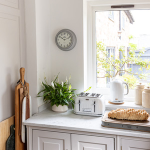 Wall Clock with Long-lasting Baterry-powered Mechanism -Grey - Grey by Living Nostalgia