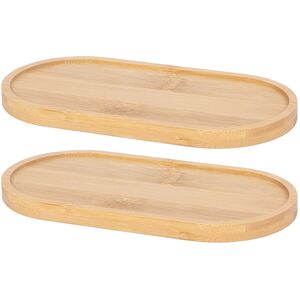 Bamboo Soap Dispenser Trays - Brown - Pack of 2 - Brown by Harbour Housewares