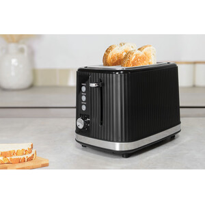 Contour Two Slot Plastic Toaster - Black by MY