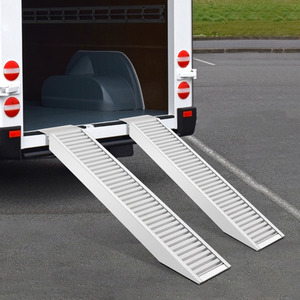 Trailer Ramp Universal Vehicle Loading Ramp with Extension Plate - Silver by Costway
